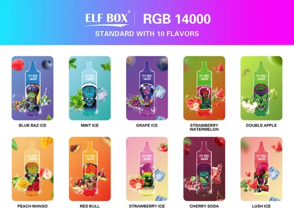 ELF BOX RGB14000 Puffs 0% 2% 3% 5% Nicotine Rechargeable Disposable Vape Wholesale - KeenVape - 2