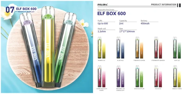 ELF BOX 600 Puffs 2% Nikotiini Kertakäyttöinen Vape Pen Tukkumyynti - KeenVape - 2