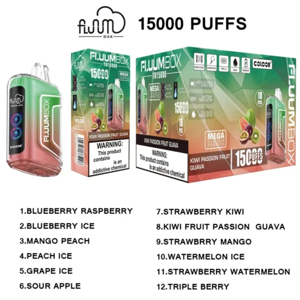 FluuM Digital Box TN 15000 Puffs 0% 2% 3% 5% Nikotinová dobíjecí jednorázová vape pera Pods e-cigarety velkoobchod – KeenVape – 2