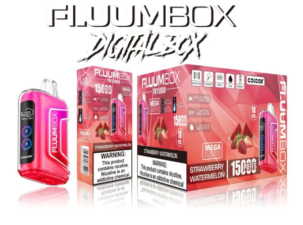 FluuM Digital Box TN 15000 šluky 0% 2% 3% 5% Nikotinová dobíjecí jednorázová vape pera Pods e-cigarety velkoobchod – KeenVape – 12