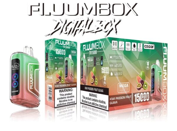 FluuM Digital Box TN 15000 šluky 0% 2% 3% 5% Nikotinová dobíjecí jednorázová vape pera Pods e-cigarety velkoobchod – KeenVape – 10