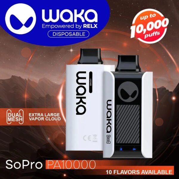 WAKA soPro PA10000 18mg/ml Nicotine Disposable Vape - 10000 Puffs Wholesale - KeenVape - 1