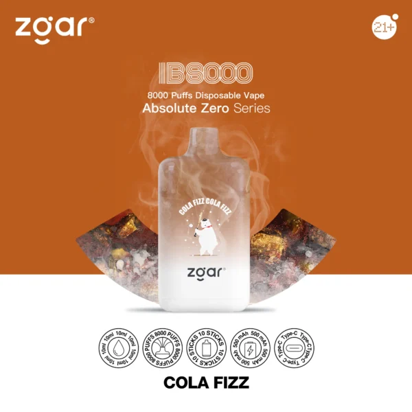 ZGAR ICE BOX 8000 Puffs 2% Nikotinová dobíjecí jednorázová vape velkoobchod – KeenVape – 1