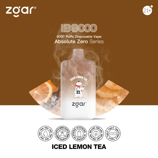 ZGAR ICE BOX 8000 Puffs 2% Nikotinový dobíjecí jednorázový vape velkoobchod – KeenVape – 6