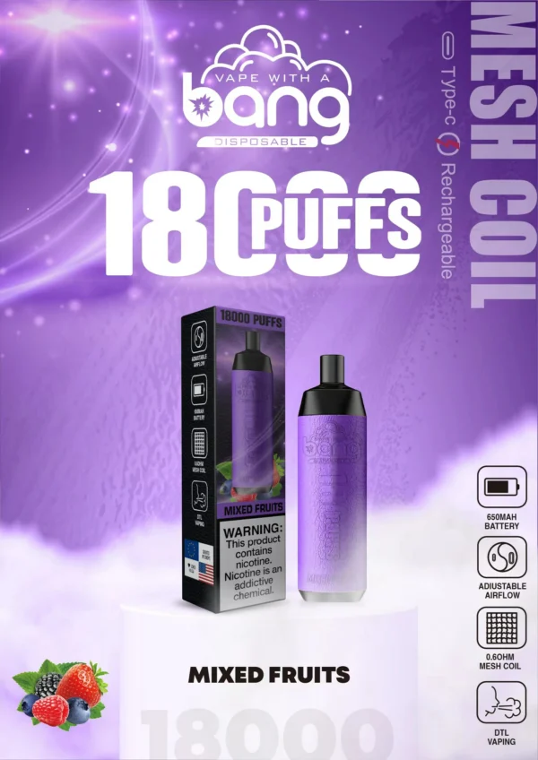 Bang Crown Bar 18000 Puffs 0% 2% 3% 5% Caneta Vapes descartáveis ​​recarregáveis ​​com baixa nicotina em massa Compre no atacado - KeenVape - 15