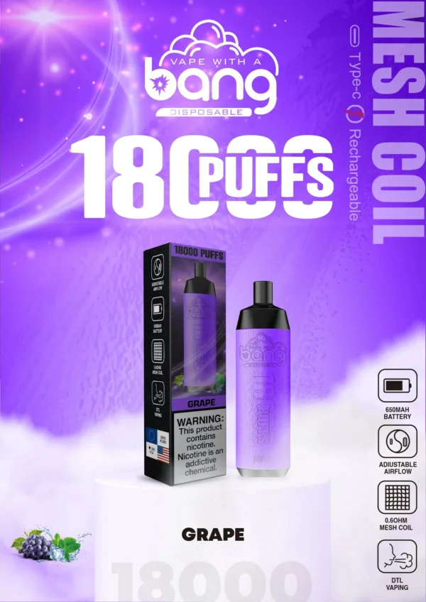 Bang Crown Bar 18000 Puffs 0% 2% 3% 5% Caneta Vapes descartáveis ​​recarregáveis ​​com baixa nicotina em massa Compre no atacado - KeenVape - 12