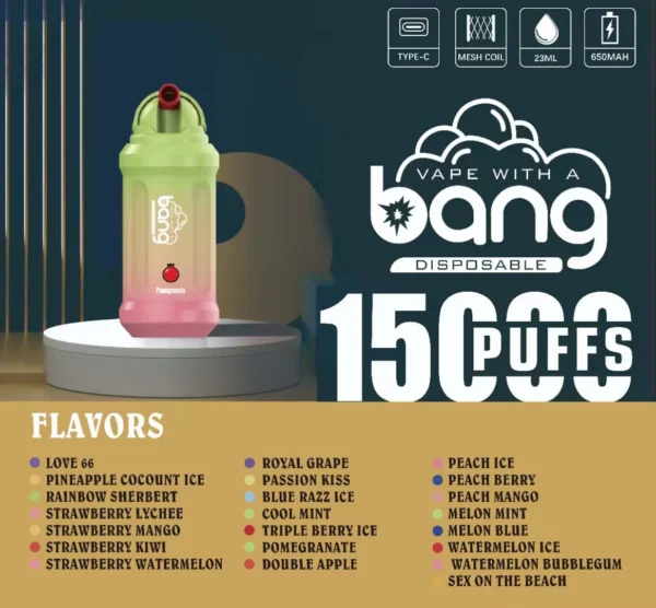 Bang 15000 Puffs 0% 2% 3% 5% Düşük Nikotinli Şarj Edilebilir Tek Kullanımlık Vapes Kalem Toplu Toptan Satın Al - KeenVape - 1