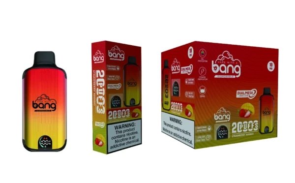 Bang Vape 20000 Puffs Dual Mesh 0% 2% 3% 5% Display LED com baixo teor de nicotina Recarregável em massa Compre Caneta Vape Descartável Atacado - KeenVape - 6