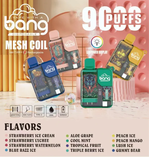 Bang BC 9000 Puffs 0% 2% 3% 5% Baixa Nicotina Recarregável Vapes Descartáveis ​​Pen Bulk Comprar Atacado - KeenVape - 1