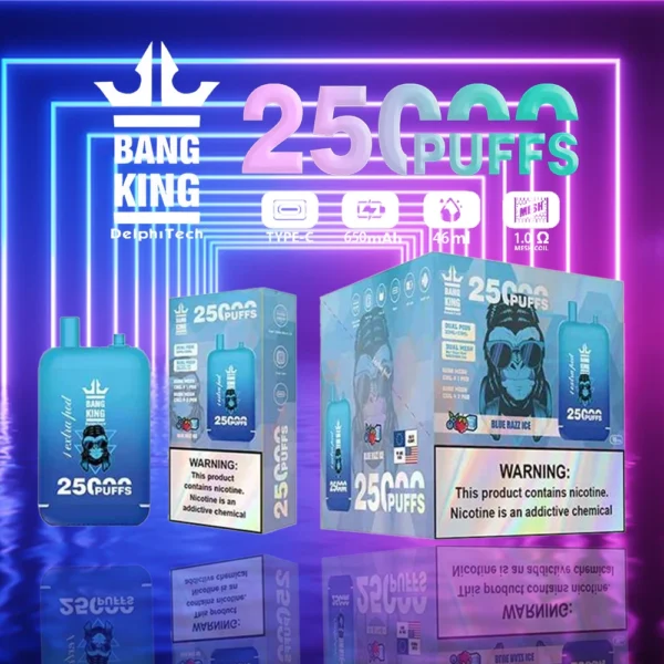 Bang King 25000 Puffs Dual Pods 0% 2% 3% 5% Caneta Vapes descartáveis ​​recarregáveis ​​com baixo teor de nicotina em massa Compre no atacado - KeenVape - 4