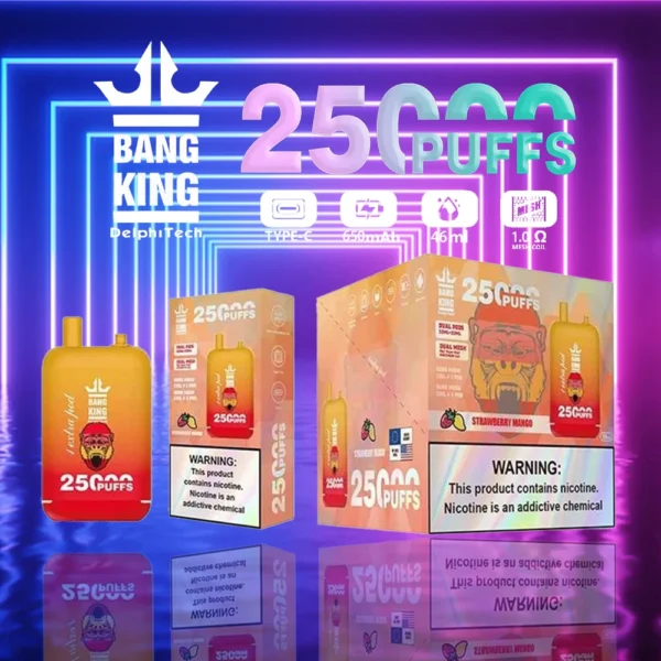 Bang King 25000 Puffs Dual Pods 0% 2% 3% 5% Caneta Vapes descartáveis ​​recarregáveis ​​com baixo teor de nicotina em massa Compre no atacado - KeenVape - 5