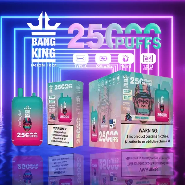 Bang King 25000 Puffs Dual Pods 0% 2% 3% 5% Caneta Vapes descartáveis ​​recarregáveis ​​com baixo teor de nicotina em massa Compre no atacado - KeenVape - 6