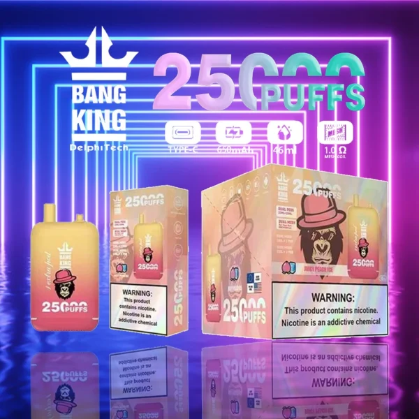 Bang King 25000 Puffs Dual Pods 0% 2% 3% 5% Caneta Vapes descartáveis ​​recarregáveis ​​com baixo teor de nicotina em massa Compre no atacado - KeenVape - 7