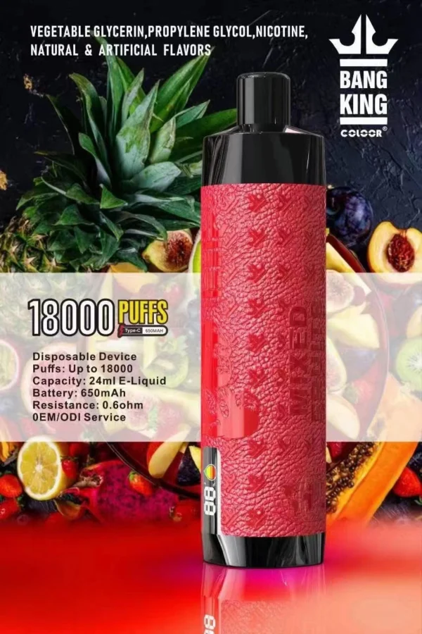 Bang King Crown Bar 18000 de pufături 0% 2% 3% 5% Stilo vape reîncărcabil de unică folosință cu conținut scăzut de nicotină Cumpărați cu ridicata - KeenVape - 6