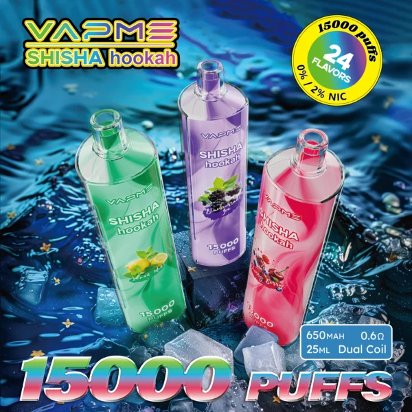 Vapme Shisha Hookah 15000 Puffs 0% 2% Vapeuri de unică folosință reîncărcabile cu nicotină Cumpărare în vrac Comerț cu ridicata - KeenVape - 1