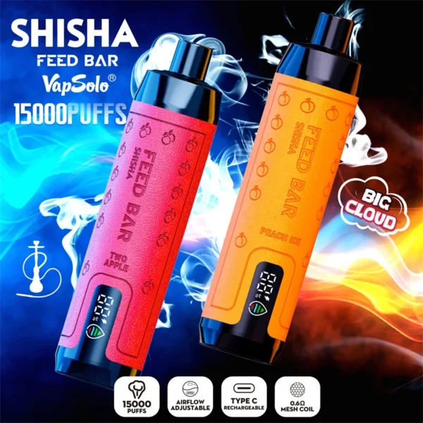 Vapsolo FEED BAR Shisha 15000 Puffs 0.5% Düşük Nikotinli Şarj Edilebilir Tek Kullanımlık Vapes Kalem Toplu Toptan Satın Al - KeenVape - 6