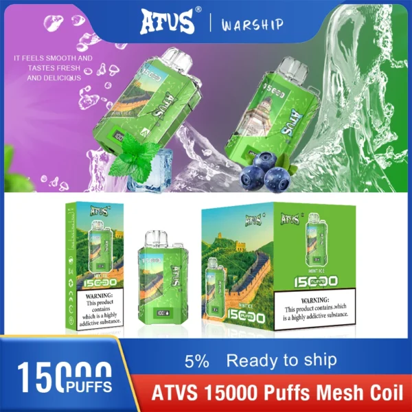 Atvs 15000 Puffs 5% Oplaadbare wegwerpvapes-pen met laag nicotinegehalte, bulk kopen groothandel - KeenVape - 11