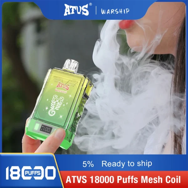 Atvs Warship 18000 Puffs 5% Перезаряжаемые одноразовые ручки для электронных сигарет с низким содержанием никотина Купить оптом - KeenVape - 3