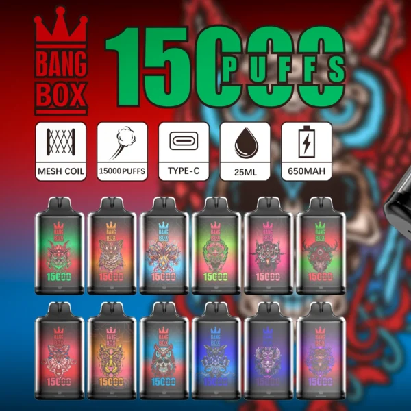 Bang Box S1 15000 Rookwolken 0% 2% 3% 5% Oplaadbare wegwerpvapes-pen met laag nicotinegehalte in bulk Koop groothandel - KeenVape - 1