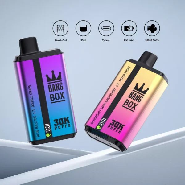 Bang Box 30000 Puffs Sabor Duplo 0% 2% 3% 5% Caneta Vapes Descartáveis ​​Recarregáveis ​​com Baixa Nicotina em Massa Compre no Atacado - KeenVape - 1