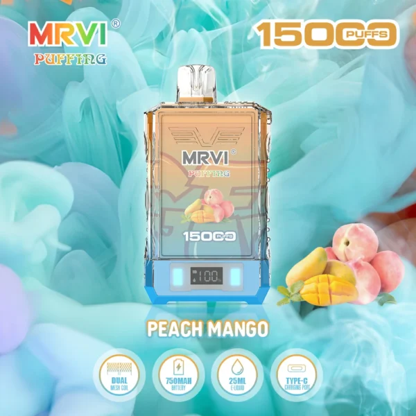 MRVI Puffing 15000 Puffs Dual Mesh Digital Screen 2% 5% Επαναφορτιζόμενη αναλώσιμη πένα Vapes χαμηλής περιεκτικότητας σε νικοτίνη Μαζική Αγορά χονδρικής - KeenVape - 7