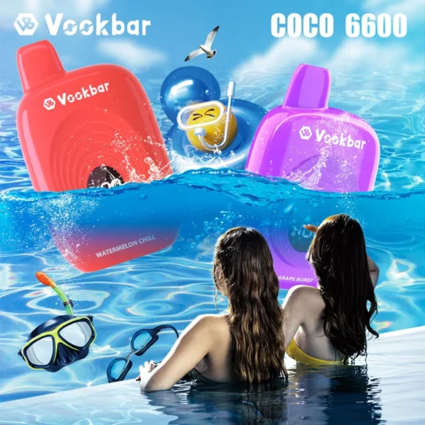 Vookbar Coco 6600 Puffs Digital Smart Screen 3% Перезаряджуваний одноразовий вейп-ручка з низьким вмістом нікотину Купуйте оптом - KeenVape - 9