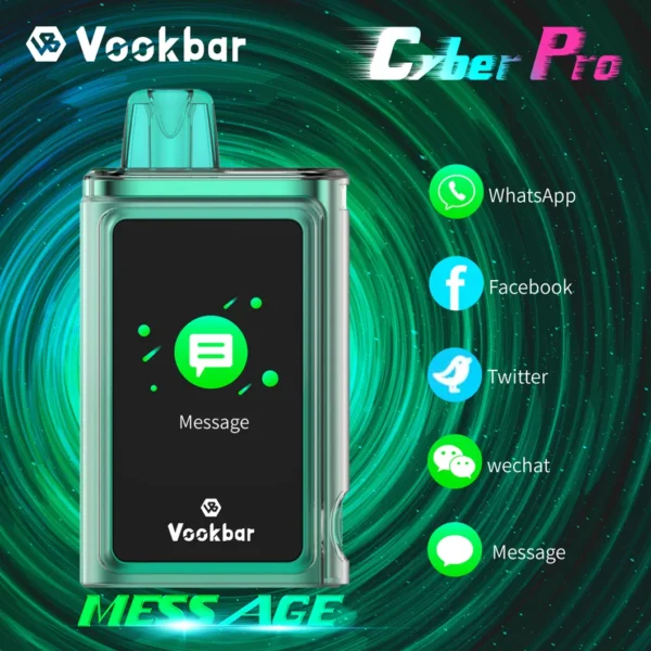 Vookbar Cyber ​​Pro 30000 Puffs Dual Mesh Touch Screen 0% 2% 3% 5% Перезаряджувана одноразова ручка для вейпів з низьким вмістом нікотину Купуйте оптом - KeenVape - 1