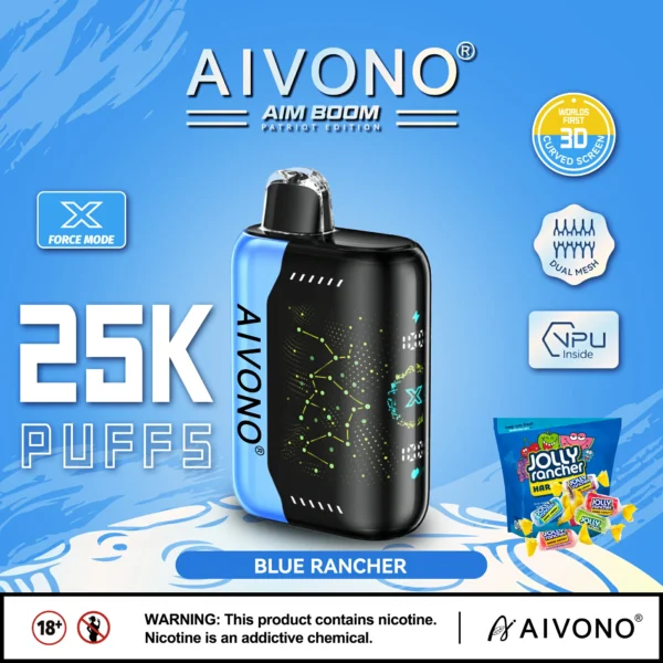 AIVONO AIM BOOM 25000 Puffs Двойная сетка с цифровым экраном 0% 2% 3% 5% Перезаряжаемые одноразовые ручки для электронных сигарет с низким содержанием никотина Купить оптом - KeenVape - 8