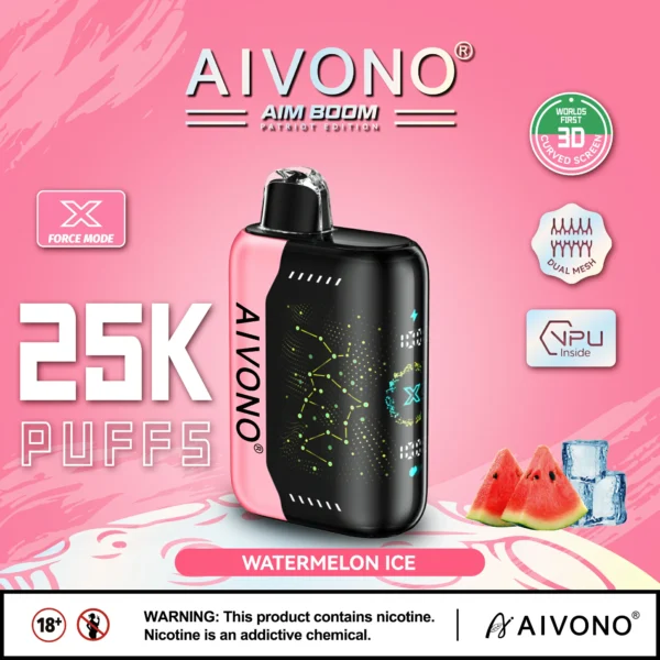 AIVONO AIM BOOM 25000 Puffs Двойная сетка с цифровым экраном 0% 2% 3% 5% Перезаряжаемые одноразовые ручки для электронных сигарет с низким содержанием никотина Купить оптом - KeenVape - 4