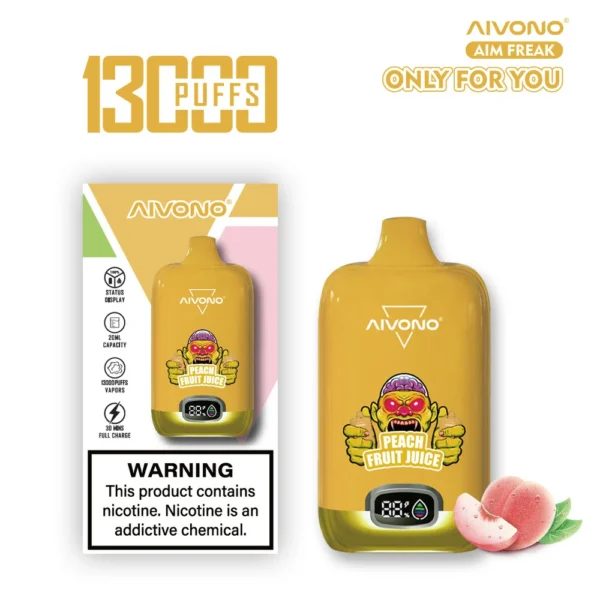 AIVONO AIM FREAK 13000 Puffs digitaalinen näyttö 0% 2% 3% 5% Matala nikotiini Ladattava Kertakäyttöinen Vapes Pen Bulk Tukkumyynti - KeenVape - 9