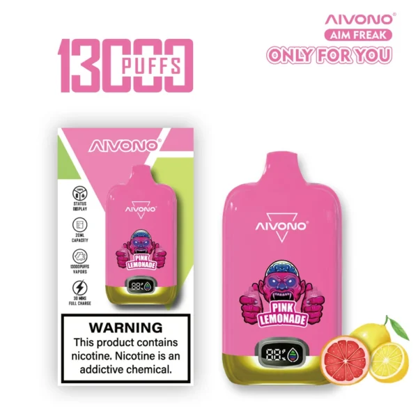 AIVONO AIM FREAK 13000 Puffs digitaalinen näyttö 0% 2% 3% 5% Vähän nikotiinia sisältävä ladattava kertakäyttöinen Vapes Pen Bulk Tukkumyynti - KeenVape - 11