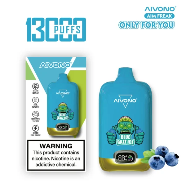 AIVONO AIM FREAK 13000 Puffs digitaalinen näyttö 0% 2% 3% 5% Matala nikotiini Ladattava Kertakäyttöinen Vapes Pen Bulk Tukkumyynti - KeenVape - 4