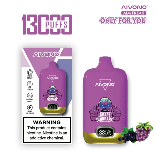 AIVONO AIM FREAK 13000 Puffs Digital Screen 0% 2% 3% 5% Low Nikotine Ladattava kertakäyttöinen Vapes Pen Bulk Tukkumyynti - KeenVape - 6