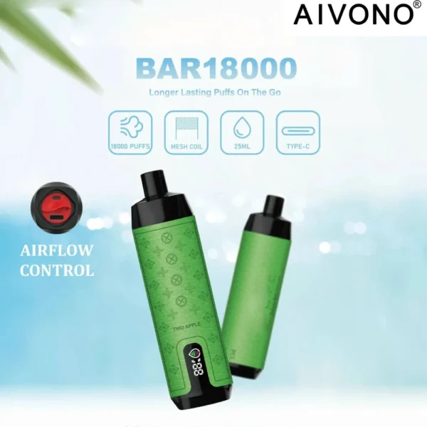 AIVONO Deluxe Bar 18000 Rookwolken Waterpijp Digitaal scherm 0% 2% 3% 5% Oplaadbare wegwerpvapes-pen met laag nicotinegehalte Bulk kopen groothandel - KeenVape - 1