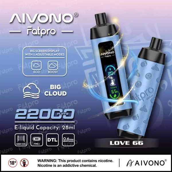 Ecran digital AIVONO Fatpro 22000 Puffs Hookah 0% 2% 3% 5% Nivel scăzut de nicotină Reîncărcabil Vapes Pen vrac Cumpărați cu ridicata - KeenVape - 4