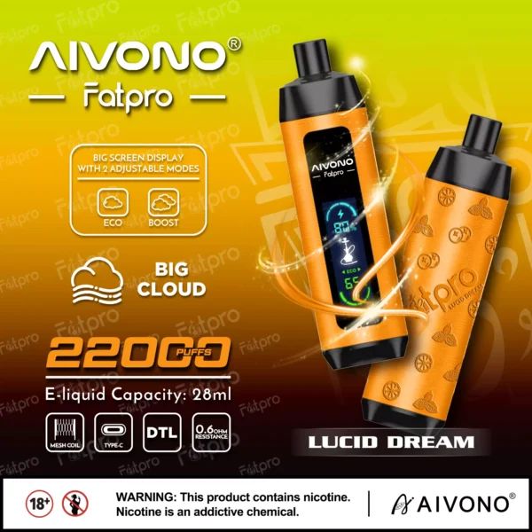 Ecran digital AIVONO Fatpro 22000 Puffs Hookah 0% 2% 3% 5% Nivel scăzut de nicotină Reîncărcabil Vapes Pen vrac Cumpărați cu ridicata - KeenVape - 5