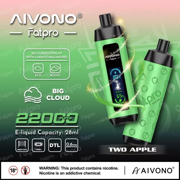 Ecran digital AIVONO Fatpro 22000 Puffs Hookah 0% 2% 3% 5% Stilo vape reîncărcabil de unică folosință cu conținut scăzut de nicotină Cumpărați cu ridicata - KeenVape - 7