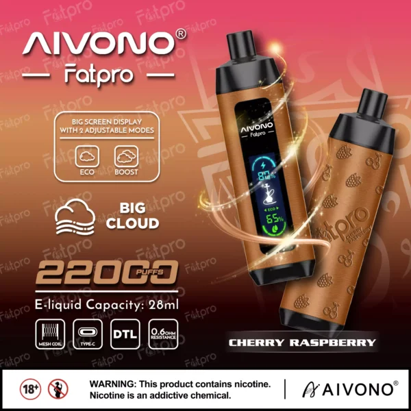 Ecran digital AIVONO Fatpro 22000 Puffs Hookah 0% 2% 3% 5% Nivel scăzut de nicotină Reîncărcabil Vapes Pen vrac Cumpărați cu ridicata - KeenVape - 2