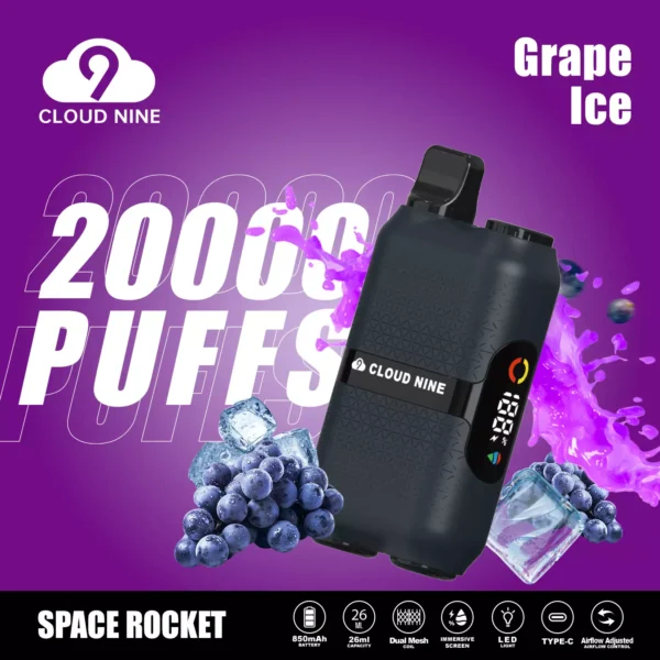 CLOUD NINE D33 20000 Puffs Иммерсивный экран с двойной сеткой 5% Перезаряжаемая одноразовая ручка для вейпов с низким содержанием никотина. Купить оптом - KeenVape - 11