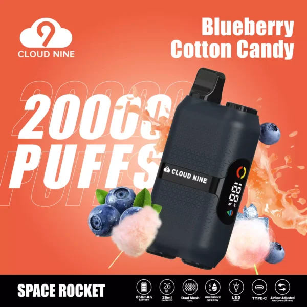 CLOUD NINE D33 20000 Puffs Иммерсивный экран с двойной сеткой 5% Перезаряжаемая одноразовая ручка для вейпов с низким содержанием никотина Купить оптом - KeenVape - 7