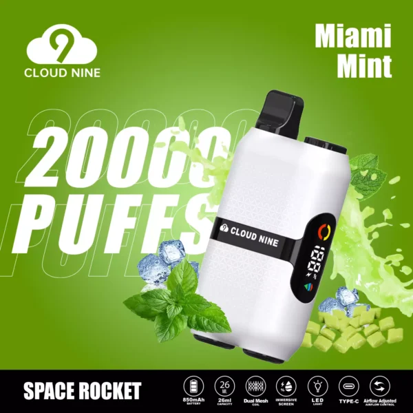 CLOUD NINE D33 20000 Puffs Иммерсивный экран с двойной сеткой 5% Перезаряжаемая одноразовая ручка для вейпов с низким содержанием никотина Купить оптом - KeenVape - 8