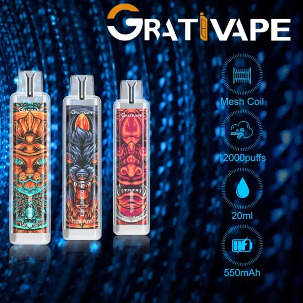 Grativape iStorm 12000 Puffs 0% 2% 3% 5% Перезаряджувана одноразова ручка для вейпів з низьким вмістом нікотину Купуйте оптом - KeenVape - 1