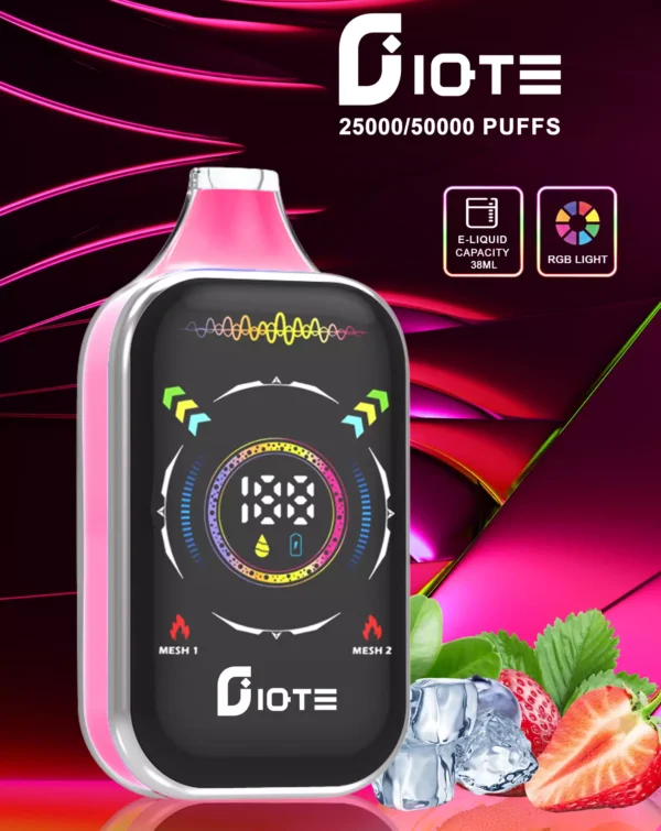 IQTE 50000 Puffs Dual Mesh RGB Полноэкранный 0% 2% 5% Перезаряжаемые одноразовые ручки для электронных сигарет с низким содержанием никотина Купить оптом - KeenVape - 8