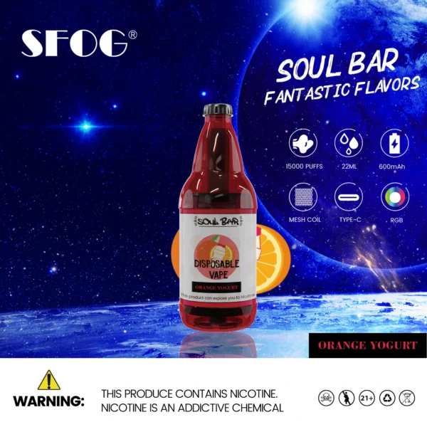 SFOG SOUL BAR 15000 Puffs RGB 5% Перезаряжаемая одноразовая ручка для вейпов с низким содержанием никотина. Купить оптом - KeenVape - 4