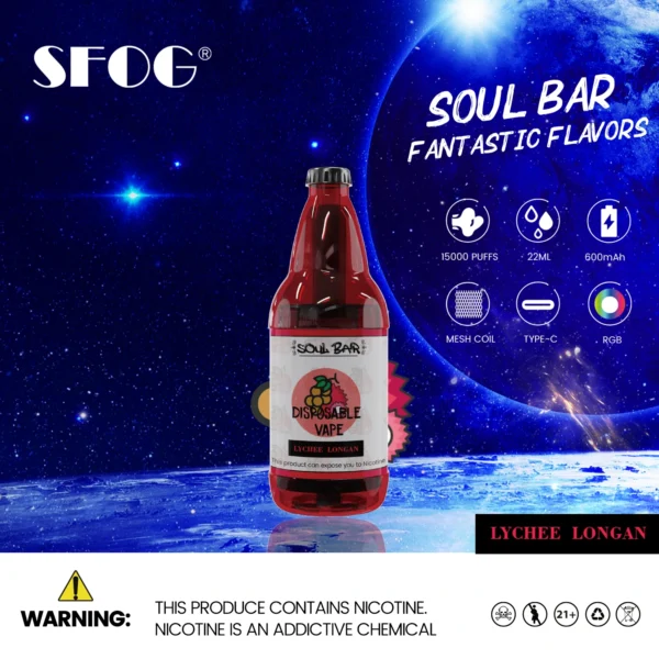 SFOG SOUL BAR 15000 Puffs RGB 5% Перезаряжаемая одноразовая ручка для электронных сигарет с низким содержанием никотина Купить оптом - KeenVape - 9