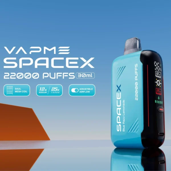 VAPME Spacex 22000 Puffs Tela Digital 0% 2% 3% 5% Caneta Vapes Descartável Recarregável com Baixa Nicotina em Massa Compre no Atacado - KeenVape - 1